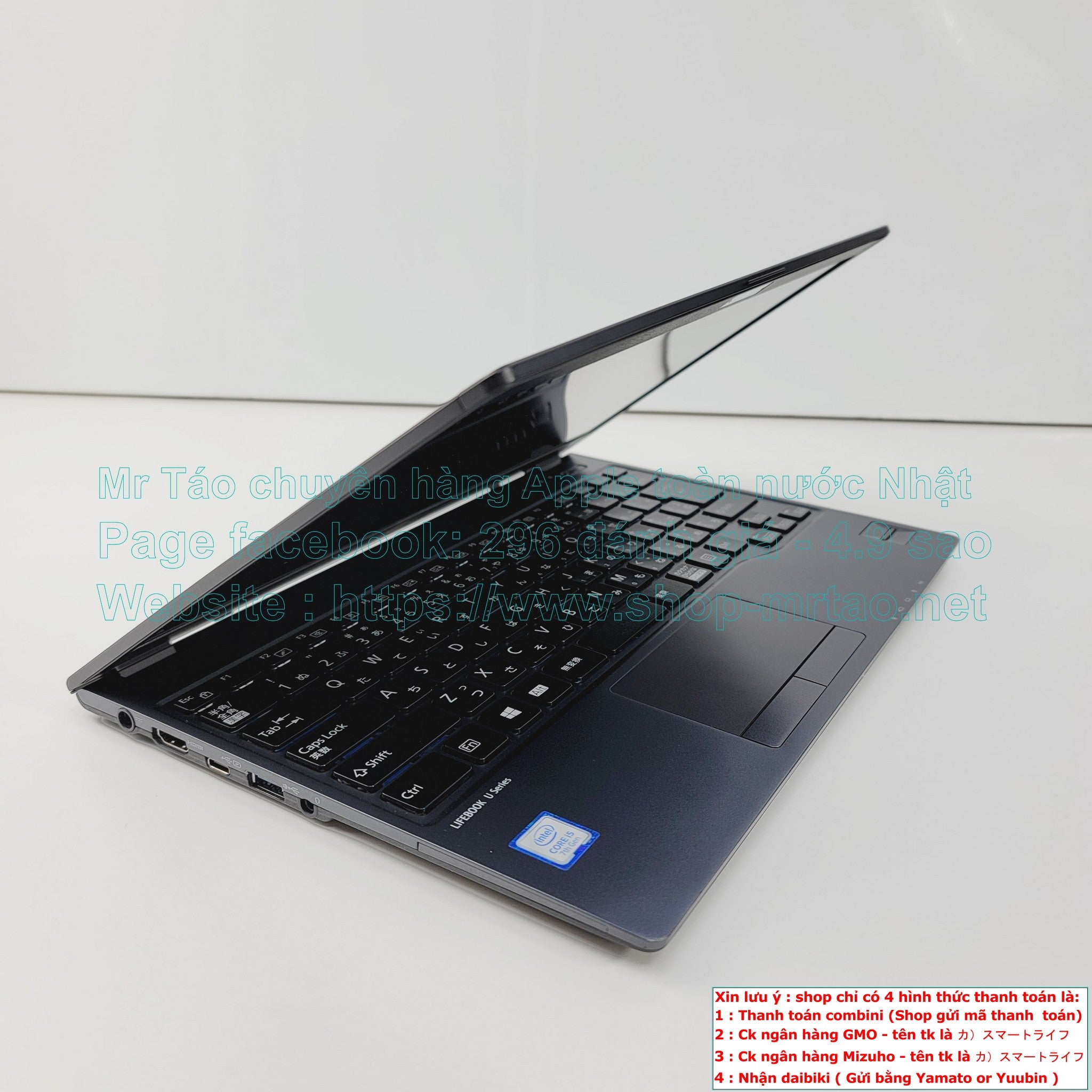 Fujitsu U938/S màu black 13.3inch Core i5 7300U Ram 8GB, hình thức